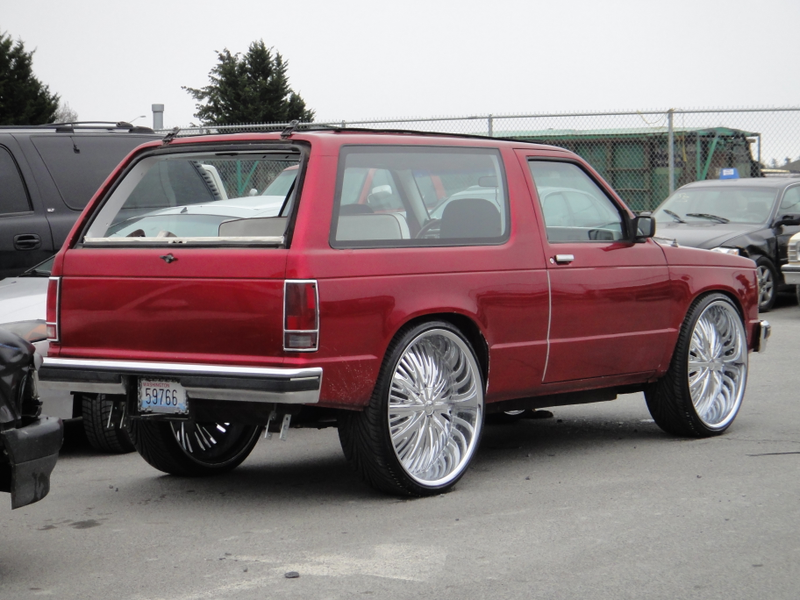 In the parking lot.